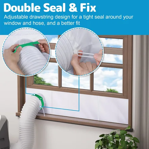 Vista 6 de Air Jade Kit de ventana de aire acondicionado portátil, kit de sellado de ventana aislado con ventilación de malla, kit de ventilación de CA