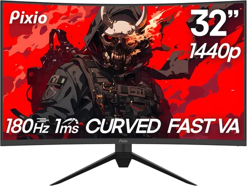 Vista 10 de Pixio PXC325 32 pulgadas 165Hz Frecuencia de actualización FHD 1080p Resolución 1500R Panel VA curvo 1ms MPRT Tiempo de respuesta Sincronización