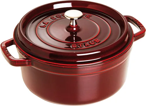 Vista 10 de Staub olla de hierro cocotte redonda de 6-1/4 cuartos de galón, Albahaca