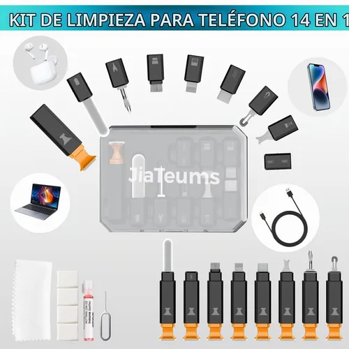 Vista 7 de Kits de limpieza y reparación de puertos de carga para teléfono Negro20