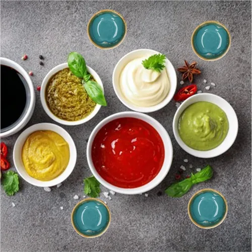 Vista 5 de Plato de cerámica para salsa de soja, cuencos pequeños, 3 pulgadas, juego de 4 (azul pastel)