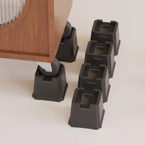 Vista 22 de Elevadores de cama resistentes de 2 pulgadas, elevadores de muebles para marco de cama, sofá, escritorio, silla, elevan hasta 1500 libras, juego