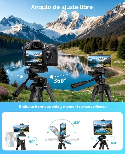 Vista 6 de MACTREM 67" iPad Tripod Stand for Tablet Phone Camera with Remote Mount Soporte 2 en 1 para iPad/Iphone de hasta 12.9 pulgadas, aluminio extensible