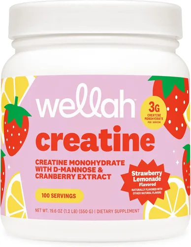 Vista 9 de Wellah Creatina para mujer (50 porciones) Blue Hawaii - 0.11 onzas de monohidrato de creatina en polvo con diente de león y extracto de arándano