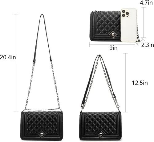 Vista 4 de HINFKA Bolso cruzado pequeño para mujer, bolso de hombro de piel sintética, bolso pequeño de embrague, bolso de noche versátil de moda