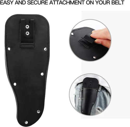 Vista 6 de Housolution Funda para Podadora de Jardín, Funda para Podadora, Funda de Cuero PU Premium, Estuche Protector Vaina para Tijeras de Podar de Negro