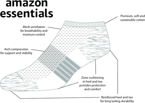 Vista 2 de Tienda Essentials Calcetines deportivos acolchados de algodón para hombre, 6 pares