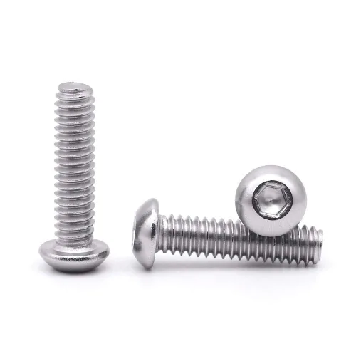 Vista 10 de Tornillos de cabeza de enchufe de 3/8-16 x 1 botón, acero inoxidable 304 18-8, rosca completa, rosca gruesa UNC, accionamiento hexagonal Allen, 5