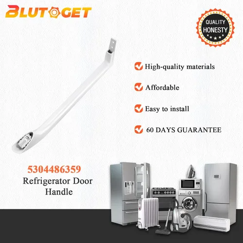 Vista 7 de Blutoget 5304486359 5304506469 Manija para puerta de refrigerador inclinada a la derecha, 1 paquete. Compatible con refrigerador Frigidaire