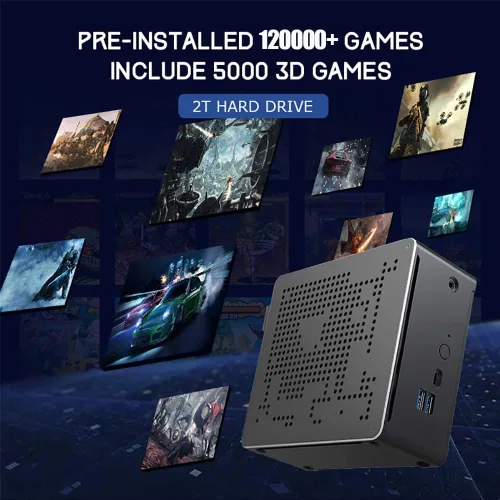 Vista 3 de Kinhank Super Console X PC Box Retro Video Game Console Built-in 120000 Games Win 10 Batocera 33 in 1 4K Dual Screen Output Compatible with