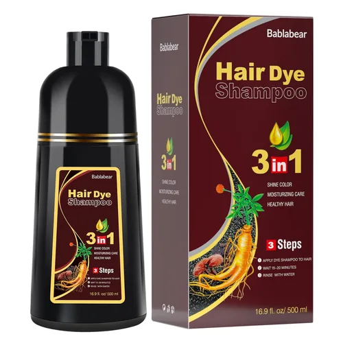 Vista 7 de Bablabear - Champú con color para cabello gris, tinte de cabello semipermanente para mujeres y hombres, ingredientes herbales, 3 en 1, cobertura
