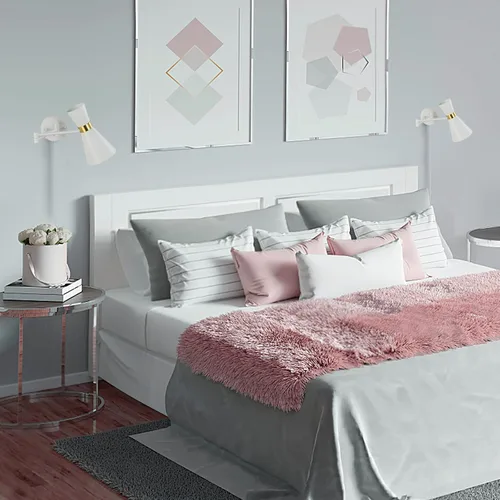 Vista 4 de Moderno aplique de pared con brazo oscilante, lámpara de pared enchufable para mesita de noche, accesorios de pared universales ajustables e