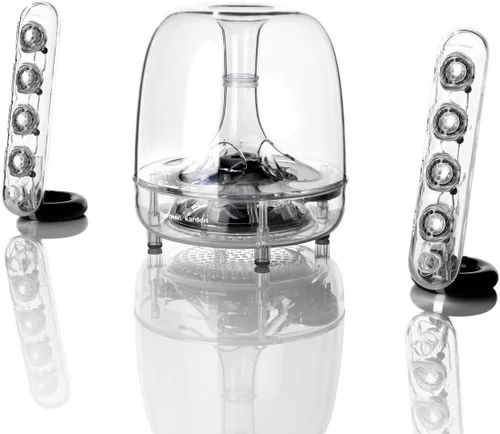 Vista 3 de Harman Kardon SoundSticks, sistema de bocinas inalámbricas integradas con Bluetooth 2.1