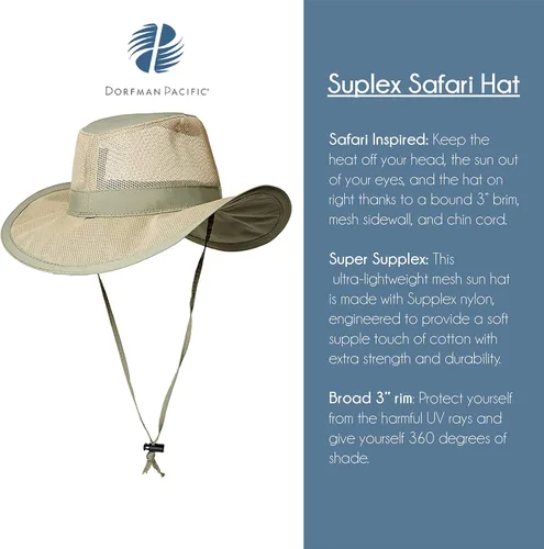 Vista 5 de Dorfman Hat Co. - Sombrero de safari para hombre (1 pieza)