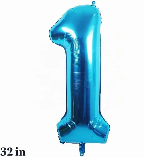 Vista 2 de Globos, 11 globos de aluminio de 1 año para decoración de fiesta de primer cumpleaños, globos de confeti, globos de fiesta de cumpleaños, globos