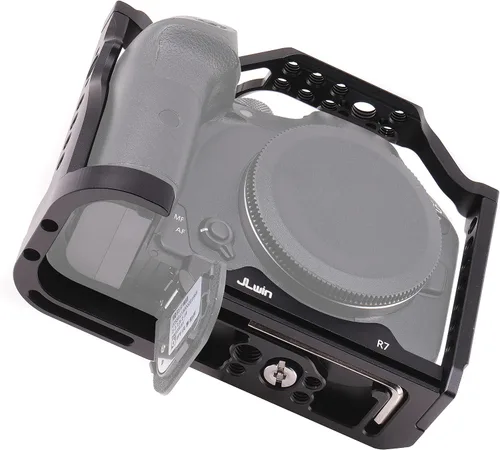 Vista 5 de Fotga Estabilizador de soporte de jaula de cámara de aluminio de aleación para Canon EOS R7 DSLR cámara de vídeo de fabricación compatible