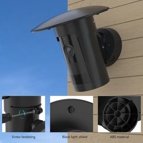 Vista 4 de HOLACA Cubierta de cámara con sombra de lluvia solar para cámara exterior R-ing Plus, funda protectora para protección contra rayos UV resistente