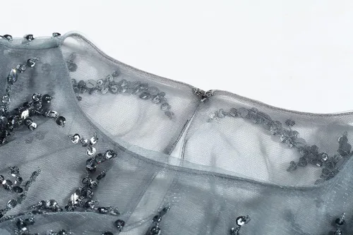 Vista 7 de Meier - Vestido para la madre de la novia con cuentas y manga larga.