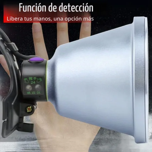 Vista 7 de Linterna frontal LED de caza, súper brillante, 12 V, 16 núcleos, recargable, con batería potente, perfecta para caza, exploración, camping, pesca