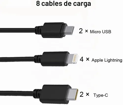 Vista 4 de Estación de carga de teléfono celular de montaje en pared con múltiples dispositivos Carga rápida Iluminación LED incorporada Aplicable Aeropuerto
