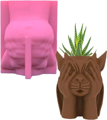 Vista 9 de Molde de maceta para cemento, silicio, bricolaje, moldes para jarrones, plantas de hormigón, hechas a mano, herramienta de decoración del hogar