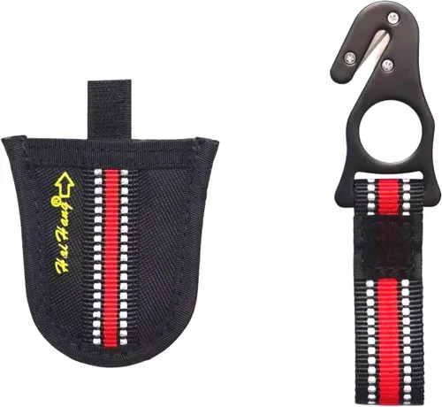 Vista 6 de haihong Cuchillo de seguridad con gancho para tablas de kitesurf con bolsillo SK18 Azul