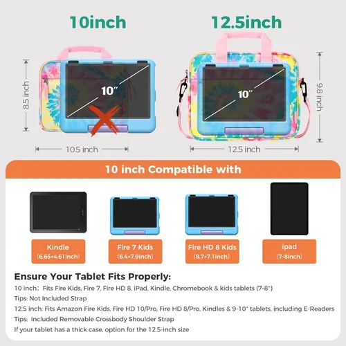 Vista 2 de Choco Mocha Funda para tablet infantil para niños y niñas, (10-12.5 pulgadas)