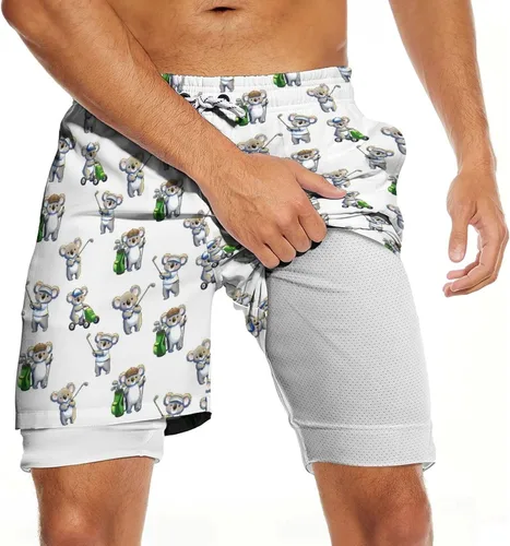 Vista 15 de CHILL·TEK Traje de baño para hombre con forro de compresión de secado rápido 2 en 1, traje de baño para playa
