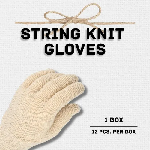 Vista 3 de PackagingSuppliesByMail PSBM Cotton String Knit Gloves, Hand Protection Lightweight Work Gloves