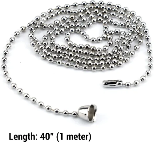 Vista 2 de Paquete de 5 extensores de cadena de tracción de 40 pulgadas, cadena de bolas extra larga con conector de 0.118 in de diámetro, extensión de cadena