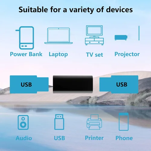 Vista 2 de VAKS Adaptador USB C (paquete de 4), adaptador USB C hembra a hembra, soporta carga rápida y extensión de transferencia de datos, compatible
