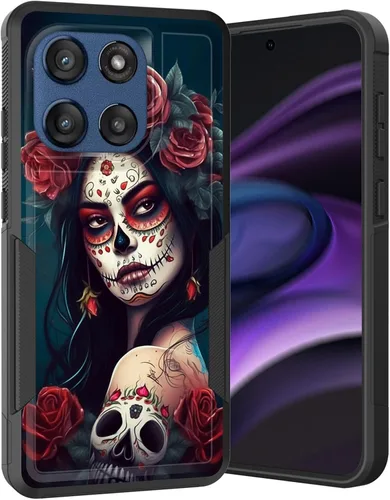 Vista 62 de para Moto G Play 4G 2024, funda de dos capas híbrida resistente y a prueba de golpes, PC duro + silicona suave protectora para Motorola Moto G Play