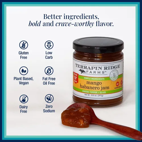 Vista 4 de Terrapin Ridge Farms Mango Habanero Gourmet Jam – Un tarro de 10.5 onzas