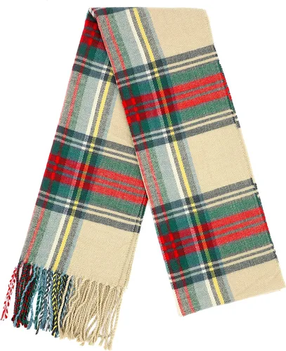 Vista 3 de Achillea Bufanda escocesa a cuadros, bufanda clásica de invierno, bufanda suave de cachemira para hombres y mujeres