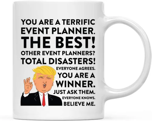 Vista 25 de Andaz Press Round 11 oz taza de té de cerámica para café divertido presidente Donald Trump regalo de Navidad, You are a Terrific Aquatic Biologist