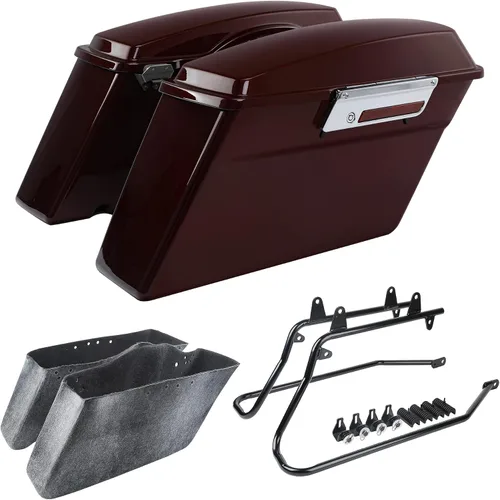 Vista 21 de SLMOTO Alforjas rígidas para Harley Electra Road King Glide 1994-2013 peltre Denim