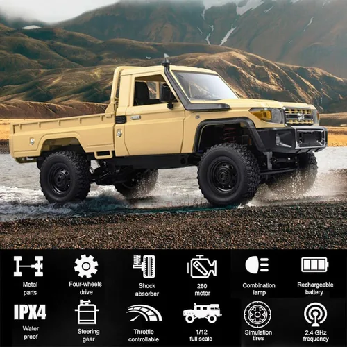 Vista 3 de HLSFWDRIVE 1/12 RC Crawler MN82 Control remoto Rock Crawler RC Truck 4x4