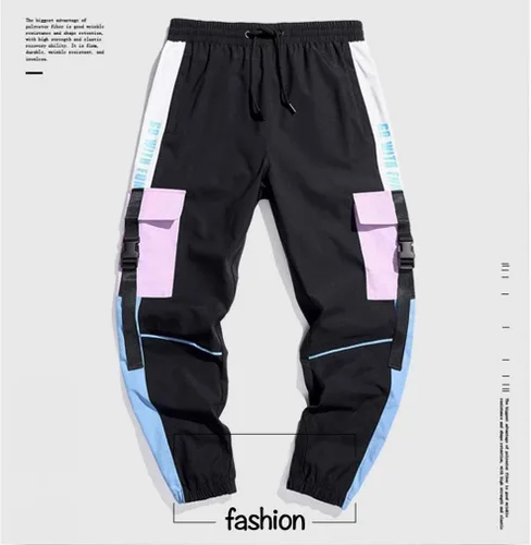 Vista 5 de Pantalones deportivos tipo cargo para hombre, para deportes al aire libre, a la moda, casuales, atléticos, pantalones geniales para hombre, hip hop