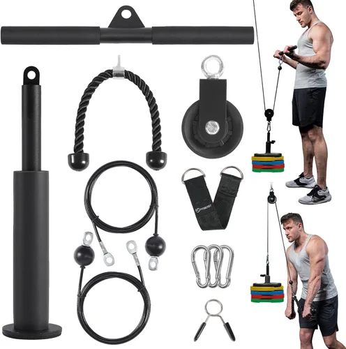 Vista 6 de FitBeast Sistema de Poleas para Gimnasio, Sistema de Poleas con Cable y Peso para Gimnasio LAT Pulldown, Entrenamiento de Curl de Bíceps, Equipo