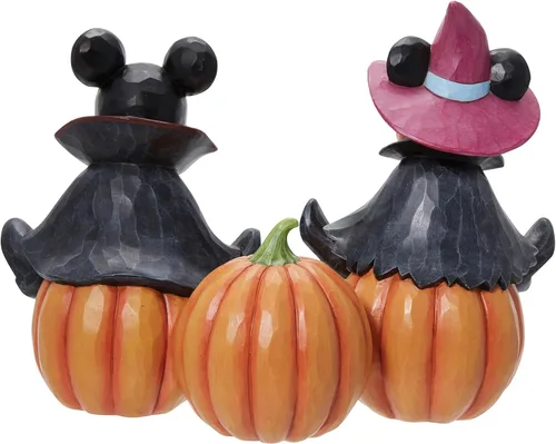 Vista 2 de Enesco Disney Traditions by Jim Shore - Figura de Halloween de Mickey y Minnie Mouse, 7.25 pulgadas, multicolor