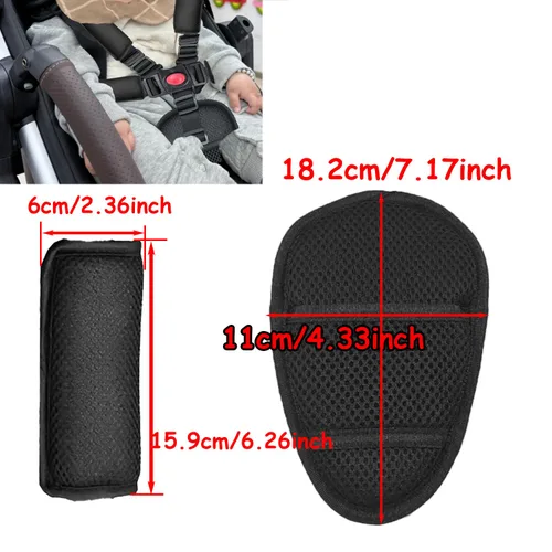Vista 2 de Cinturón de seguridad universal de 5 puntos para silla alta, almohadillas ajustables para cinturón de seguridad, almohadillas de hombro con correa