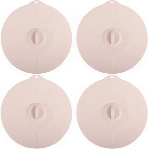 Vista 10 de Paquete de 4 tapas de silicona de 3.9 pulgadas para tazas, tazones, platos, sartenes, cubierta para salpicaduras de microondas, recipientes