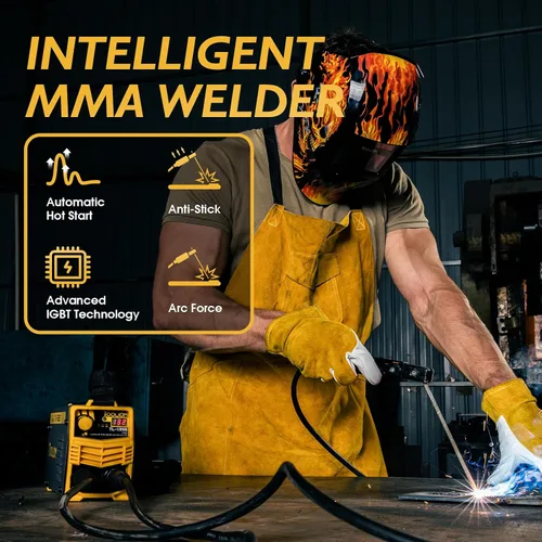 Vista 5 de TOOLIOM 135A Soldador de varilla mini 110V soldador MMA ARC máquina soldadora inversora CC con pantalla digital máquina de soldar portátil