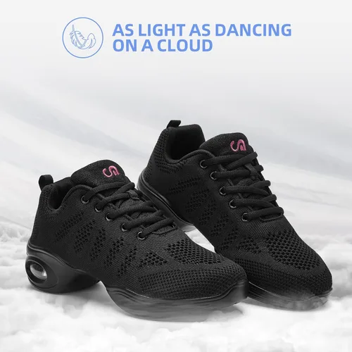 Vista 2 de PPQ Zapatos de baile para mujer, zapatos de jazz, tenis de baile, transpirables, con suela dividida, suela dividida, zapatos atléticos para caminar