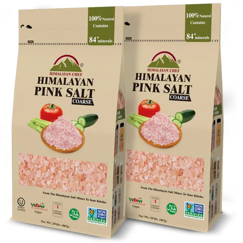 Vista 12 de Himalayan Chef - Sal rosa del Himalaya, grano fino, bolsa a granel de 5 libras - Kosher y vegana, 100% natural y pura de cristal gourmet - Contiene