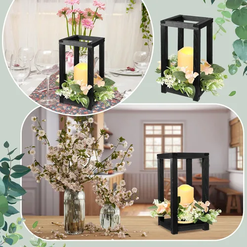 Vista 3 de Hushee Juego de 60 velas de madera para centros de mesa de boda, color Negro