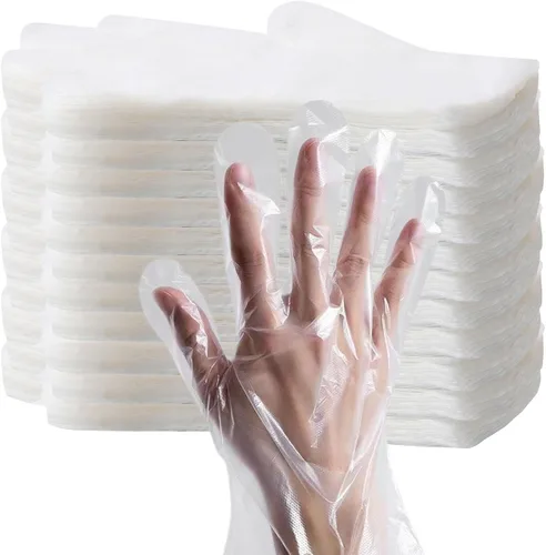 Vista 8 de HLIN 500/1500/6000 Count Disposable Clear Plastic Food Service Gloves - Powder-Free & Latex-Free for Cleaning & Cooking