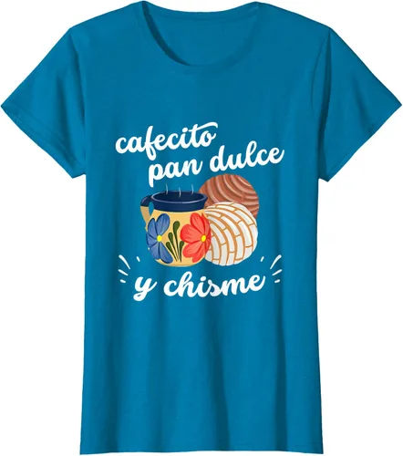 Vista 55 de Camiseta Cafecito Pan Dulce y Chisme Mexican Hispanic Pride Breakfast Negro
