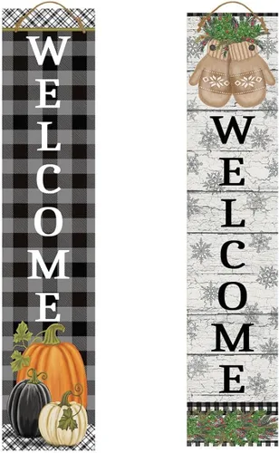 Vista 7 de Briarwood Lane Otoño Invierno Gnomos pino Reversible Porche Leaner