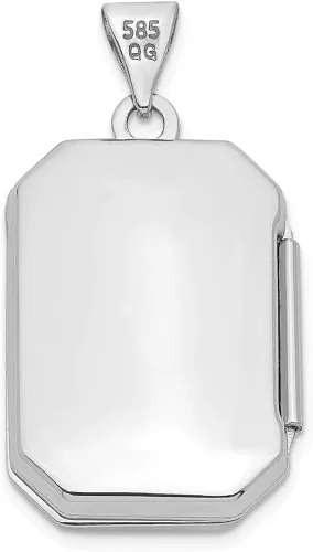 Vista 3 de 14 K oro blanco 0787in borde de libro relicario 1102in 0787in estilo XL558